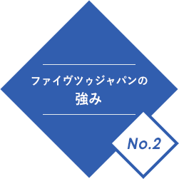 ファイヴツゥジャパンの強みNo.2